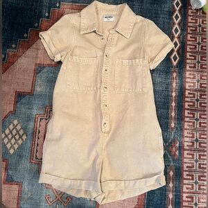 Show Me Your Mumu Range romper in tan line